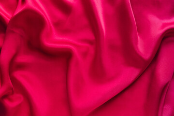 Magenta silk fabric close up