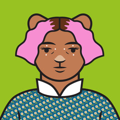 Ana avatar young woman cat character