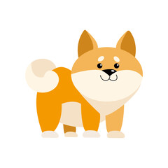 Dog cartoon character standing vector illustration. Cute puppy growing from little to adult and elderly, young stage of growth isolated on white background. Pets, time concept