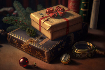 christmas gifts on a wooden background,christmas gift boxes,boxes on a wooden background