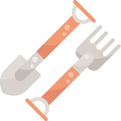 Shovel tool nature field garden plant equipment  flat icon