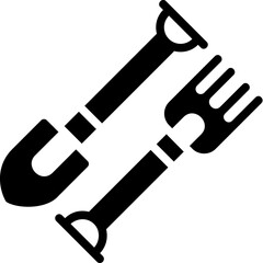 Shovel tool nature field garden plant equipment  glyph solid icon