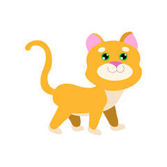 Cat cartoon character walking vector illustration. Cute cat growing from little to adult and elderly, young stage of growth isolated on white background. Pets, time concept
