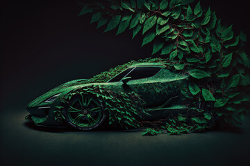 green sports car concept ,mada with generative AI