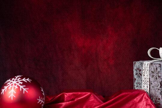 Red Background with Christmas Presents 