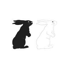 Cruelty free concept logo design with rabbit symbol. Hand drawn heart with lettering Cruelty Free and Rabbit inside.