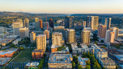 Fototapeta premium Aerial Views of Bellevue City Washington, USA