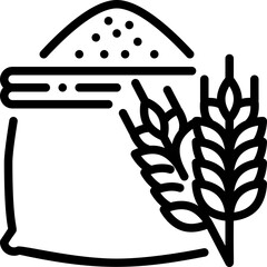 Wheat Bag organic nature field garden ranch plant farming farm  line outline icon