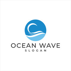 water wave logo template vector - Vector
