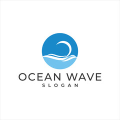 water wave logo template vector - Vector
