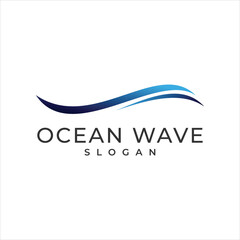 water wave logo template vector - Vector
