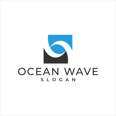 water wave logo template vector - Vector
