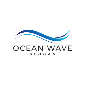 water wave logo template vector - Vector
