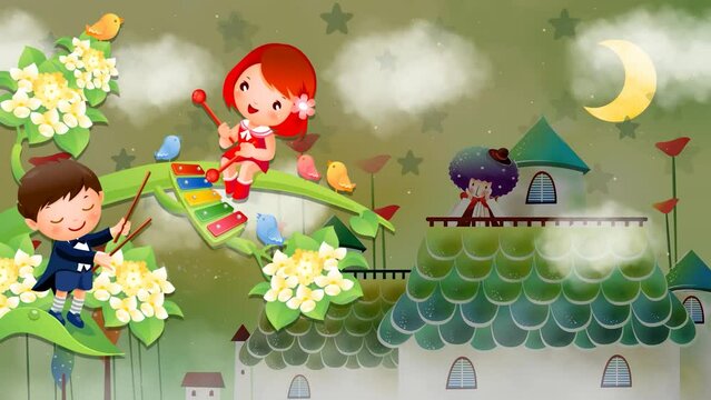 LOOP ANIMATION, LULLABY BACKGROUND.AUTHOR'S ANIMATION