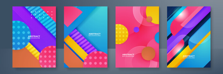 Minimal modern cover design. Dynamic colorful gradients. Future geometric patterns. poster template vector design.