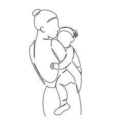 mother with daughter in her arms