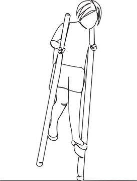 child walking stilts line art clip art preview
