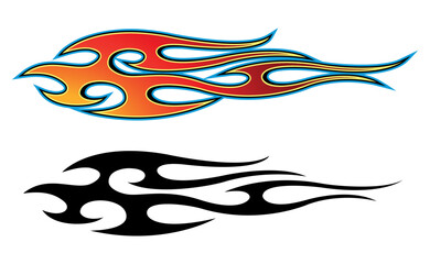 Vector race car sticker tribal fire flame motorcycle decal car tattoo graphic