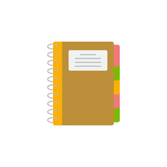 Notebook icon in color, isolated on white background 