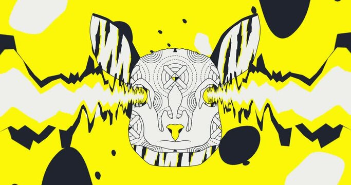 Fashion loop animation. Minimal abstract design. Psychedelic surreal art
