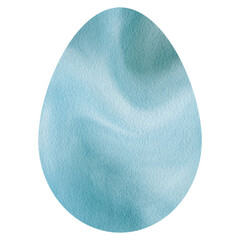 Blue Egg Watercolor. Oval Shape