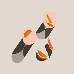 Jus d'orange , orange sanguine, cocktail, rose, pink, boisson, jus , illustration, illustratif , ombre, soleil, verres, couleur, natural, vitamine , jpeg 