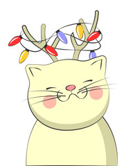 cute illustration of cats with lights