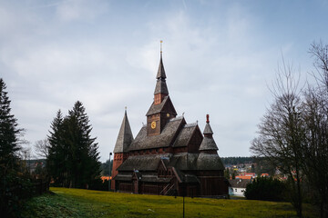 Fototapeta na wymiar Stabkirche in Hahnenklee