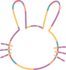 Rabbit Shape With Colorful Frame