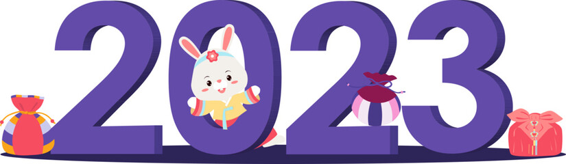 2023 Decoration with Rabbit wear Korean Costume