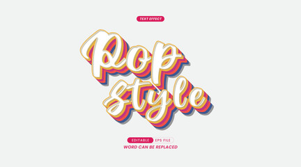Color 3D effect text, Editable Slogan Pop Style.