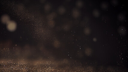 background of abstract glitter lights. gold and black. de focused. banner