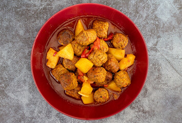 Organic Homemade Vegan Veggie Meatballs with Tomato Sauce