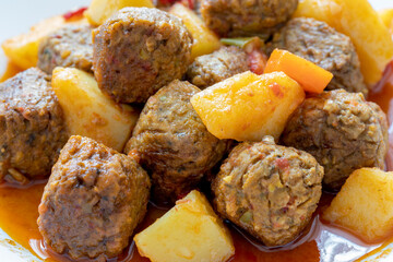 Organic Homemade Vegan Veggie Meatballs with Tomato Sauce