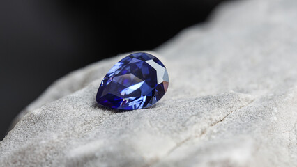 Natural Sapphire gemstone, Jewel or gems on black shine color, Collection of many different natural gemstones amethyst,