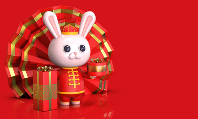 Chinese new year, year of the rabbit festival celebration background design template
