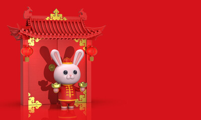 Chinese new year, year of the rabbit festival celebration background design template