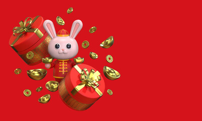 Chinese new year, year of the rabbit festival celebration background design template