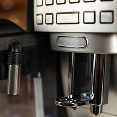 Coffee machine buttons close up