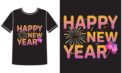 Happy new year t shirt design concept