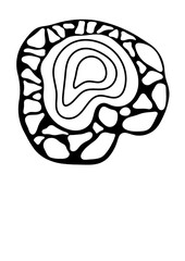 Graphic symbol of a coffee table made of wood and epoxy resin