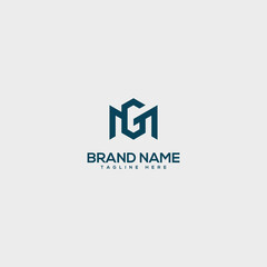 Alphabet MG, GM, M, G letter logo design template vector illustration.