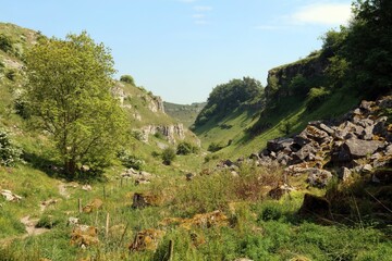 Fototapeta na wymiar View down Lathkill Dale, Derbyshire England