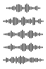 Audio wave. icon sound song. Voice message. Podcast set waves. Symbols on white isolated background. Vector illustration. EQ