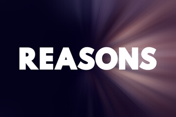 Reasons text quote, concept background