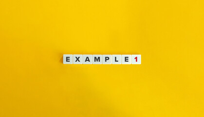 Example 1 (One) Text on Block Letter Tiles on Yellow Background. Minimal Aesthetics. - obrazy, fototapety, plakaty
