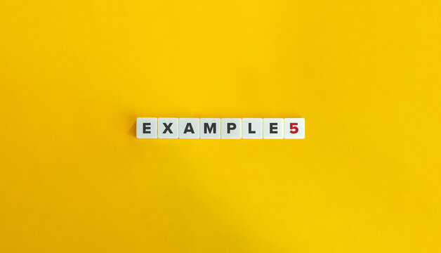 Example 5 Banner. Text on Block Letter Tiles on Yellow Background. Minimal Aesthetics.