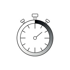 Stopwatch black icon, white background. Vector illustration