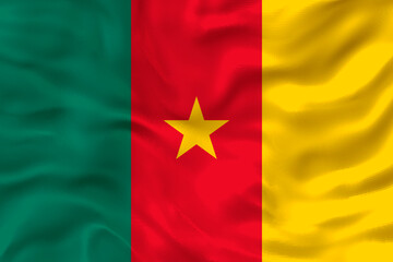 National flag  of Cameroon. Background  with flag  of Cameroon