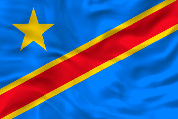 National flag  of Congo Democratic Republic. Background  with flag  of Congo Democratic Republic